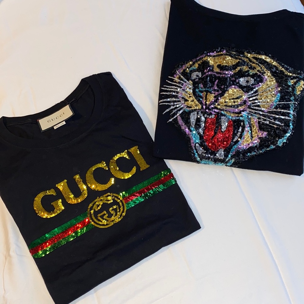 Authentic GUCCI Tiger Sequin T-Shirt